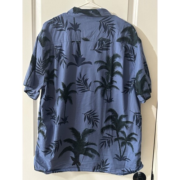 Lucky Brand Men’s XL Blue Hawaiian Shirt Saturday Stretch Beach Button - Picture 6 of 6